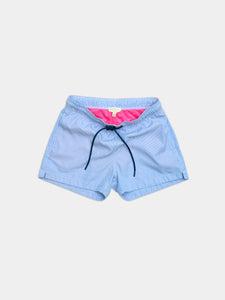 The Dillon Hybrid Swim Trunk is perfect for the beach and the street, thanks to its moisture-wicking striped cotton blend and  contrast hot pinkmesh lining. 