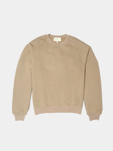 The Connor Cotton Crewneck Sweatshirt in Khaki is cut in a soft 16oz brushed cotton fleece.