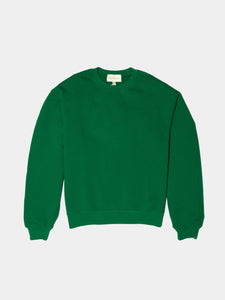 The Magill LA Connor Crewneck Sweatshirt in Kelly is cut in a soft 16oz brushed 100% cotton fleece. 