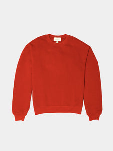 The Magill LA Cotton Crewneck Sweatshirt in Rust is cut in a soft 16oz brushed 100% cotton fleece.