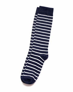 Cotton Breton Striped Socks in Navy/Ivory