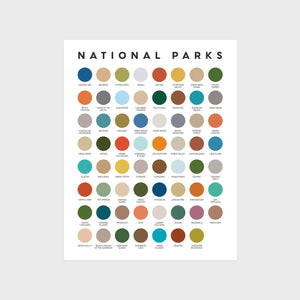 National Parks Color Palette Print